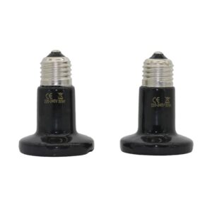 10 Pcs E27 Pet Heating Light 25W 50W 75W 100W Mini Infrared Ceramic Emitter Heat Bulb Black For Reptile Pet Brooder Lamp