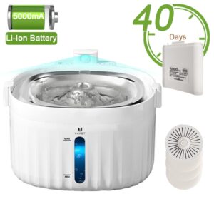 5000mA Li-Ion Battery Fountain For Cats Wireless Motion Sensor Automatic Cat Drinker Filtered Pets Water Dispenser Unplugged Use