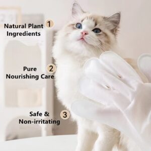 7PCS Eye Ear Finger Cleaning Wet Wipes For Cat Dog Antibacterial Dry Bath Glove Lint Free Pet Hair Deodorization Relieve Itching