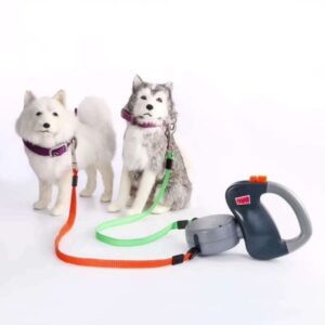 Automatic Retractable Reflective Double-Ended Traction Rope One plus Two Dog Chain Two Dog Leash Pet Supplies Puppy Patrol Rope