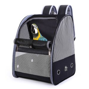 Bird Cage Breathable Carrier Backpack Foldable Lightweight Outdoor Travel Multi Purpose PU Mesh Pet Parakeet Parrot Bag