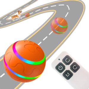 Smart Interactive Pet Toy for Dog Cat Ball Self Rotating Ball with LED Lights Puppy Automatic Moving Rolling Ball for Playing
